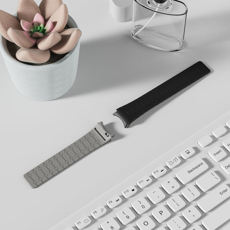 For Samsung Galaxy Watch 6 / 5 / 4 Two Color Loop Magnetic Silicone Watch Band(Dark Brown+Light Brown) - Watch Bands by PMC TechLife | Online Shopping South Africa | PMC TechLife