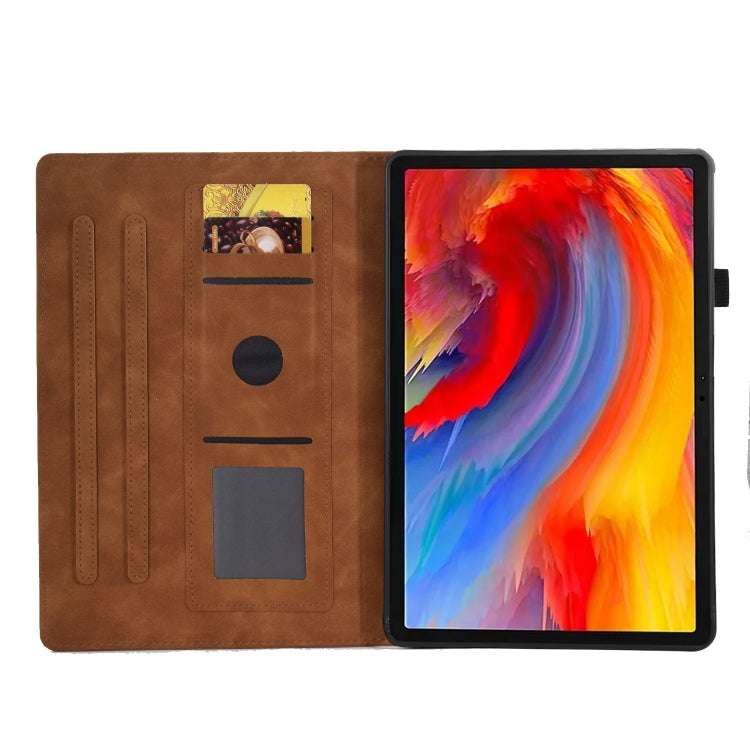 For Lenovo Tab M11 / Xiaoxin Pad 11 2024 Smile Embossed Smart Leather Tablet Case(Brown) - Lenovo by PMC Jewellery | Online Shopping South Africa | PMC Jewellery | Buy Now Pay Later Mobicred