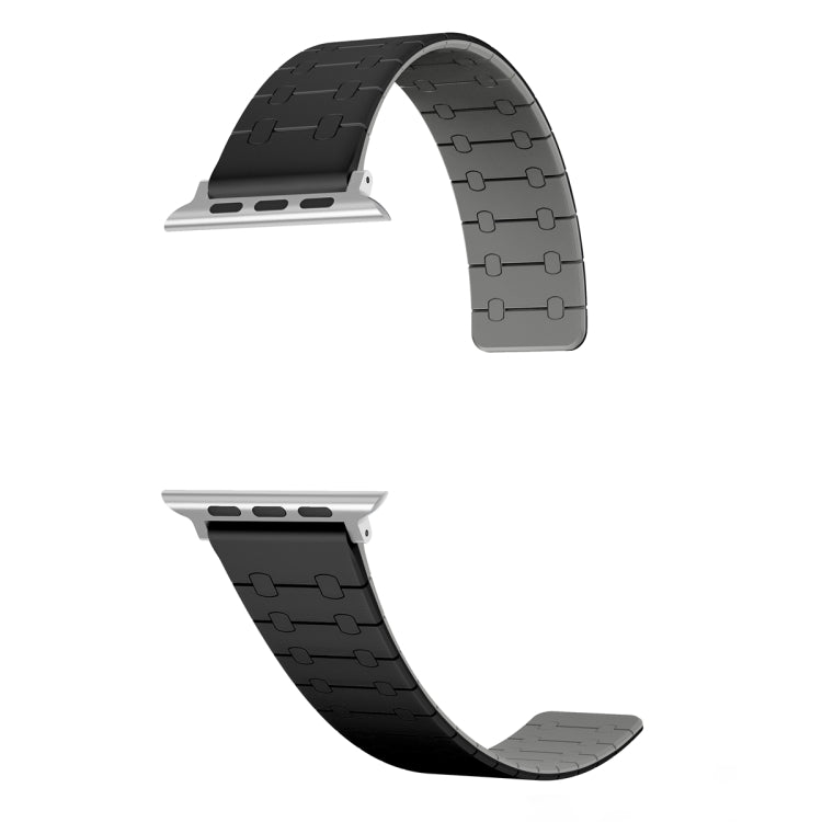 For Apple Watch Ultra 49mm Two Color Loop Magnetic Silicone Watch Band(Black+Grey) - Watch Bands by PMC Jewellery | Online Shopping South Africa | PMC Jewellery