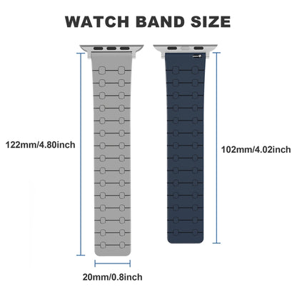 For Apple Watch SE 2022 40mm Two Color Loop Magnetic Silicone Watch Band(Green+Grey) - Watch Bands by PMC Jewellery | Online Shopping South Africa | PMC Jewellery