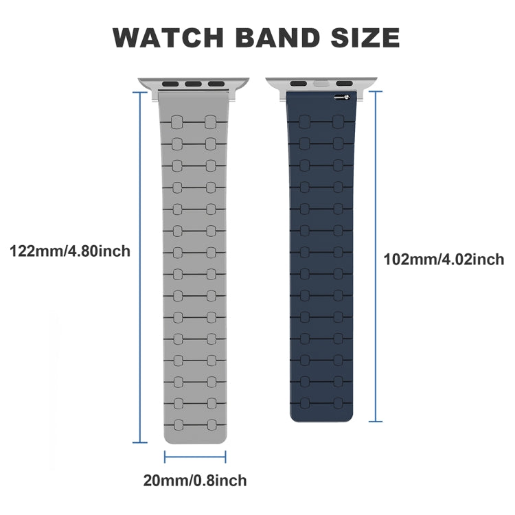 For Apple Watch Series 8 41mm Two Color Loop Magnetic Silicone Watch Band(Dark Brown+Light Brown) - Watch Bands by PMC TechLife | Online Shopping South Africa | PMC TechLife