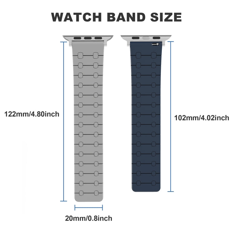 For Apple Watch Series 8 41mm Two Color Loop Magnetic Silicone Watch Band(Black+Grey) - Watch Bands by PMC Jewellery | Online Shopping South Africa | PMC Jewellery