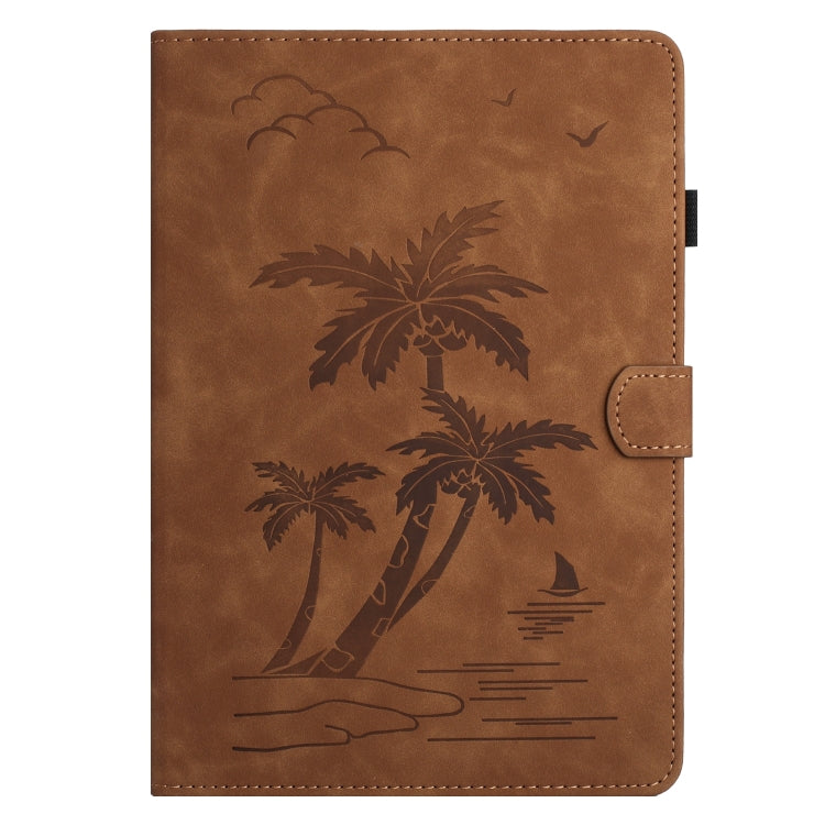 For iPad Pro 11 2024 Coconut Tree Embossed Smart Leather Tablet Case(Brown) - iPad Pro 11 2024 Cases by PMC Jewellery | Online Shopping South Africa | PMC Jewellery | Buy Now Pay Later Mobicred