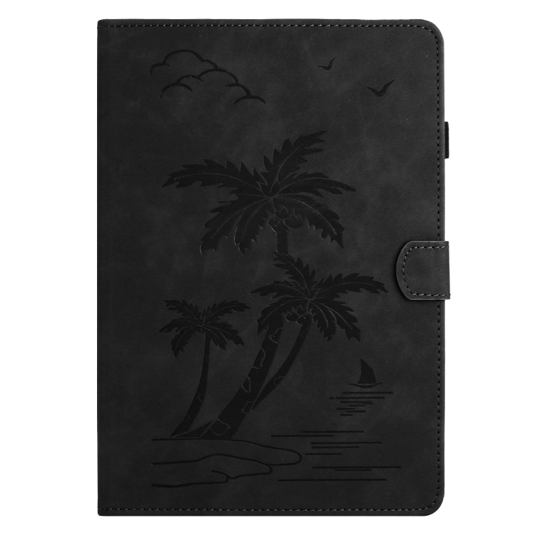 For Samsung Galaxy Tab S9 X710/X716B/X718U Coconut Tree Embossed Smart Leather Tablet Case(Black) - Galaxy Tab S9 Cases by PMC Jewellery | Online Shopping South Africa | PMC Jewellery | Buy Now Pay Later Mobicred