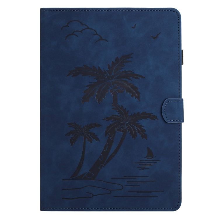 For Samsung Galaxy Tab S9 FE X510/X516B Coconut Tree Embossed Smart Leather Tablet Case(Blue) - Galaxy Tab S9 FE by PMC Jewellery | Online Shopping South Africa | PMC Jewellery | Buy Now Pay Later Mobicred