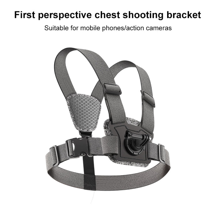 6 in 1 Phone Clamp Adjustable Body Mount Belt Chest Strap with Mount & Screw(Grey) - Chest Belt by RUIGPRO | Online Shopping South Africa | PMC Jewellery | Buy Now Pay Later Mobicred