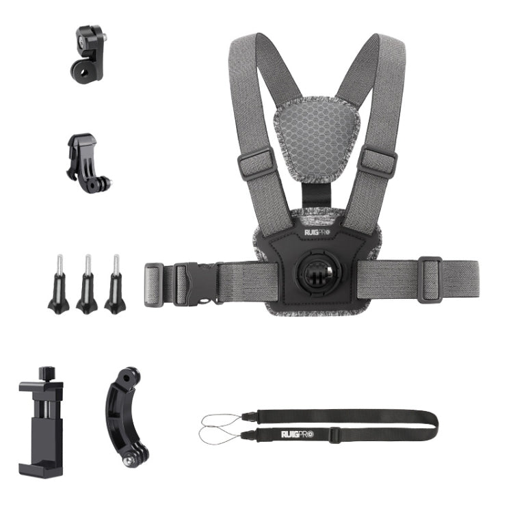 7 in 1 Phone Clamp Adjustable Body Mount Belt Chest Strap with Mount & Screw(Grey) - free shipping - PMC TechLife - Order now!