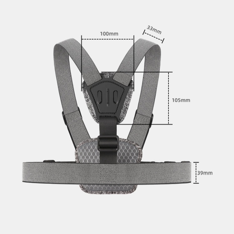 3 in 1 Adjustable Body Mount Belt Chest Strap with Mount & Screw(Grey) - Chest Belt by RUIGPRO | Online Shopping South Africa | PMC TechLife | Buy Now Pay Later Mobicred
