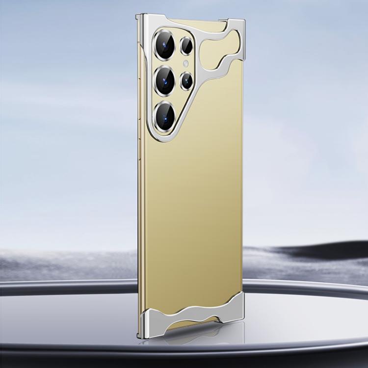 For Samsung Galaxy S25 Ultra 5G Frameless Metal Corner Pad Phone Case with Lens Film(Silver) - Galaxy S25 Ultra 5G Cases by PMc TechLife | Online Shopping South Africa | PMc TechLife | Buy Now Pay Later Mobicred