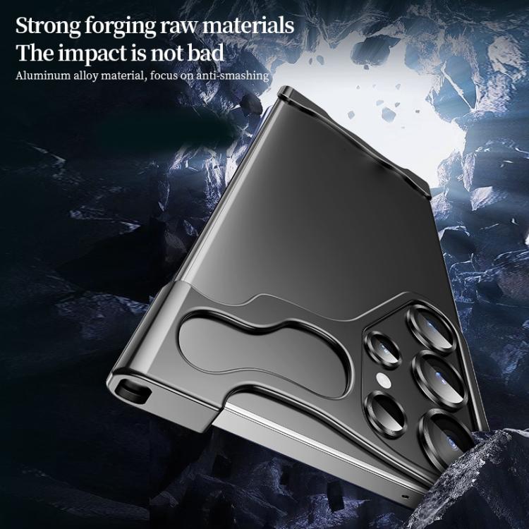 For Samsung Galaxy S25 Ultra 5G Frameless Metal Corner Pad Phone Case with Lens Film(Grey) - Galaxy S25 Ultra 5G Cases by PMc TechLife | Online Shopping South Africa | PMc TechLife | Buy Now Pay Later Mobicred