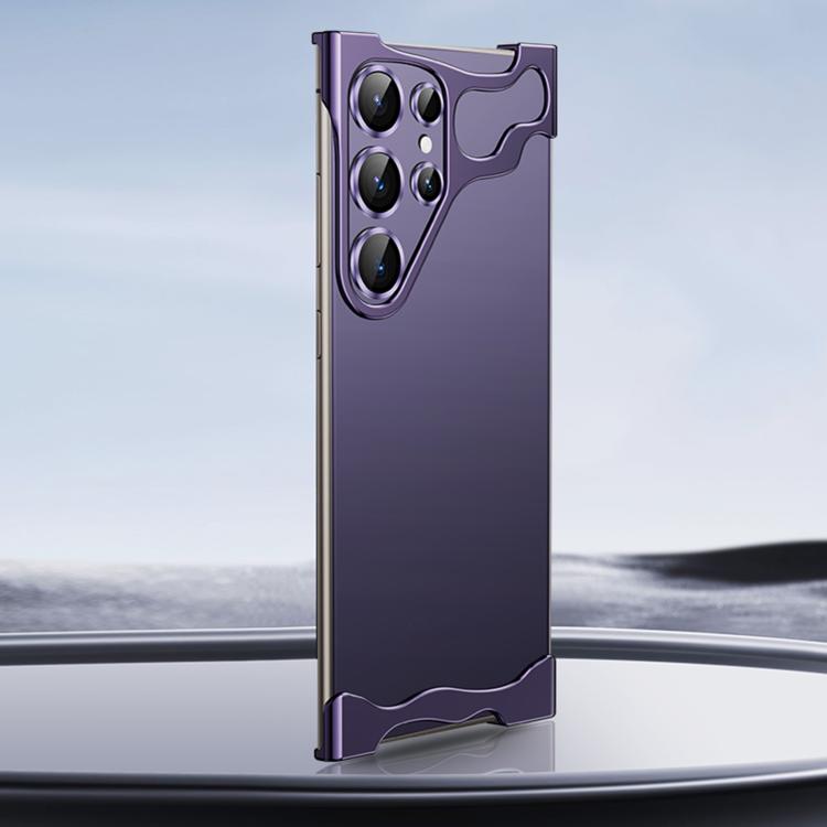 For Samsung Galaxy S25 Ultra 5G Frameless Metal Corner Pad Phone Case with Lens Film(Purple) - Galaxy S25 Ultra 5G Cases by PMc TechLife | Online Shopping South Africa | PMc TechLife | Buy Now Pay Later Mobicred