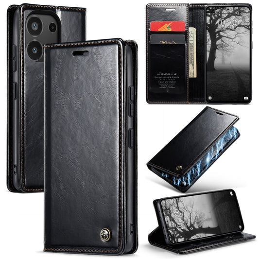 For Xiaomi Redmi Note 13 4G CaseMe 003 Crazy Horse Texture Flip Leather Phone Case(Black) - Xiaomi Cases by CaseMe | Online Shopping South Africa | PMC Jewellery | Buy Now Pay Later Mobicred