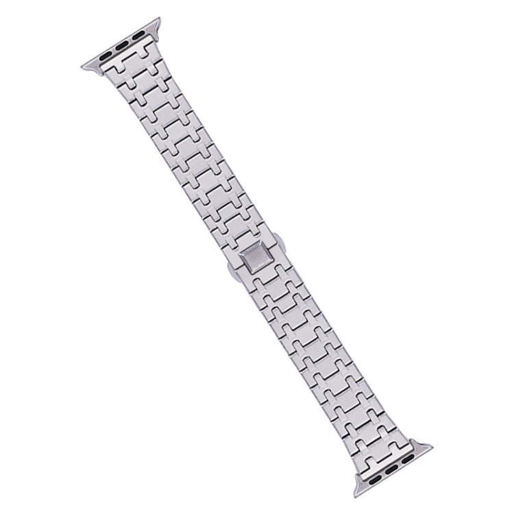 For Apple Watch SE 2023 40mm Double T Stainless Steel Watch Band(Silver) - Watch Bands by PMC Jewellery | Online Shopping South Africa | PMC Jewellery