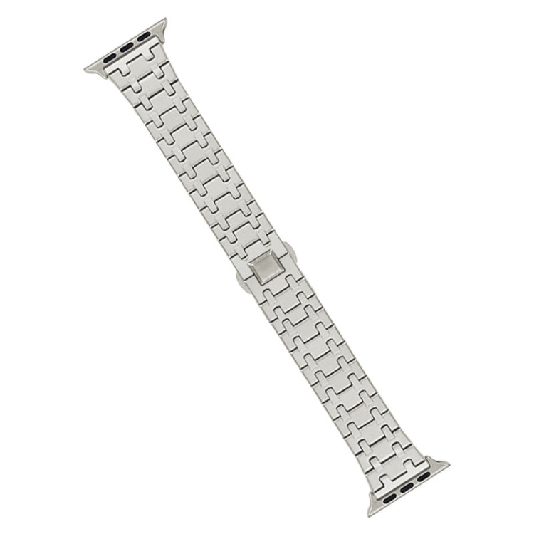 For Apple Watch Ultra 2 49mm Double T Stainless Steel Watch Band(Starlight) - Watch Bands by PMC Jewellery | Online Shopping South Africa | PMC Jewellery