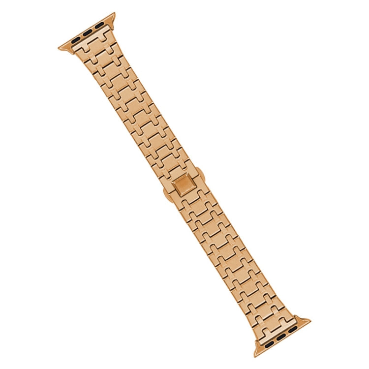 For Apple Watch SE 2022 40mm Double T Stainless Steel Watch Band(Rose Gold) - free shipping - PMC TechLife - Order now!
