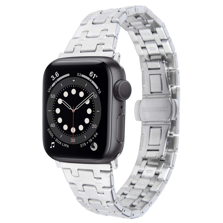 For Apple Watch Series 6 40mm Double T Stainless Steel Watch Band(Silver) - free shipping - PMC TechLife - Order now!