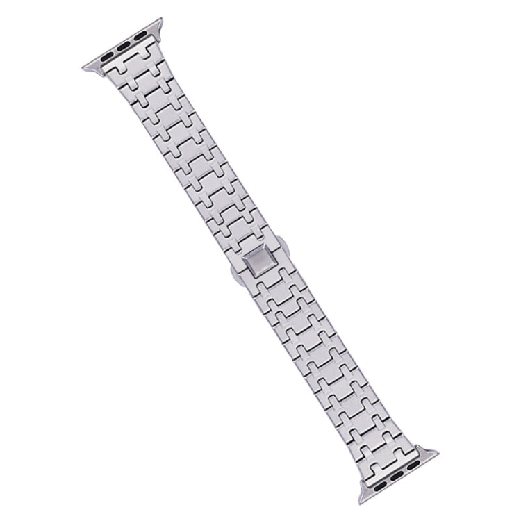 For Apple Watch Series 4 44mm Double T Stainless Steel Watch Band(Silver) - Watch Bands by PMC TechLife | Online Shopping South Africa | PMC TechLife
