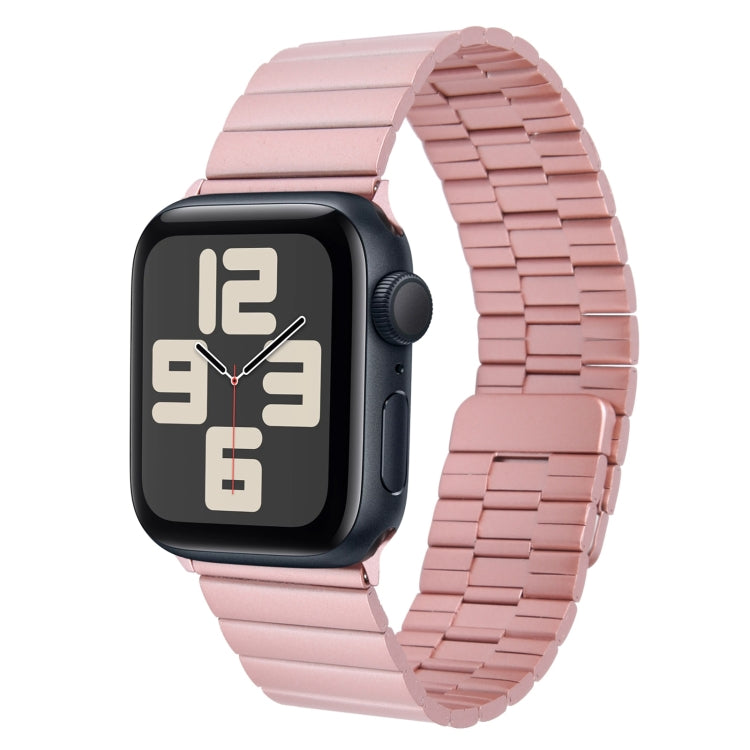 For Apple Watch SE 2023 40mm Bamboo Stainless Steel Magnetic Watch Band(Pink) - free shipping - PMC TechLife - Order now!