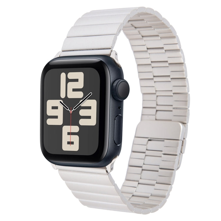For Apple Watch SE 2023 40mm Bamboo Stainless Steel Magnetic Watch Band(Starlight) - free shipping - PMC TechLife - Order now!