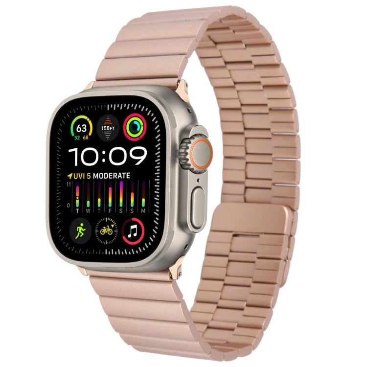 For Apple Watch Ultra 2 49mm Bamboo Stainless Steel Magnetic Watch Band(Rose Gold) - free shipping - PMC TechLife - Order now!
