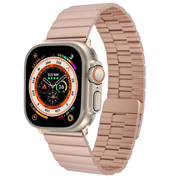 For Apple Watch Ultra 49mm Bamboo Stainless Steel Magnetic Watch Band(Rose Gold) - free shipping - PMC TechLife - Order now!