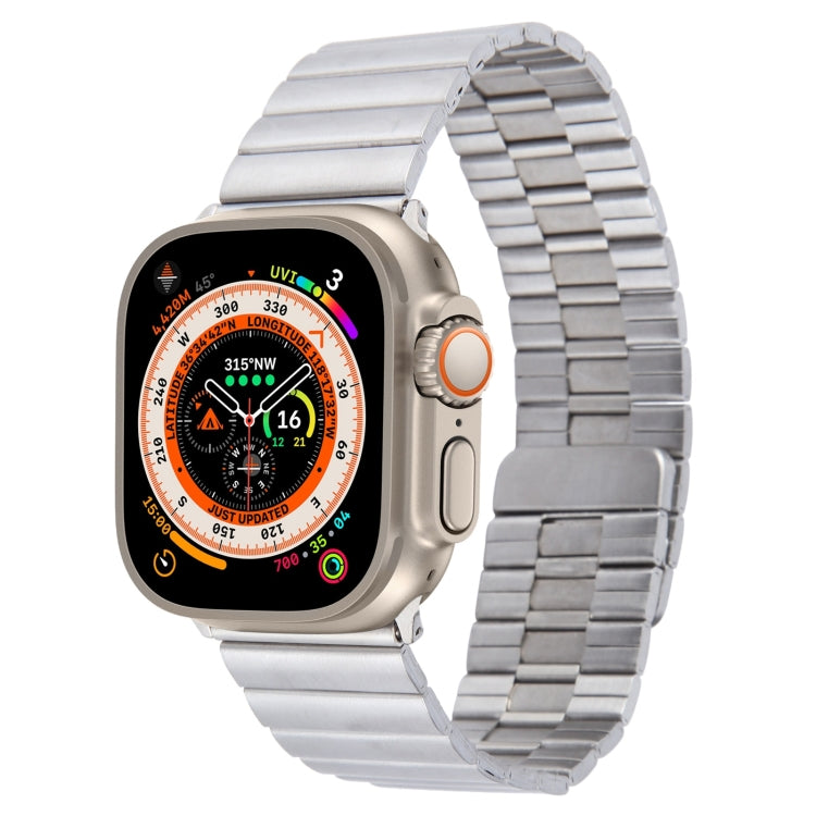 For Apple Watch Ultra 49mm Bamboo Stainless Steel Magnetic Watch Band(Sliver) - free shipping - PMC TechLife - Order now!