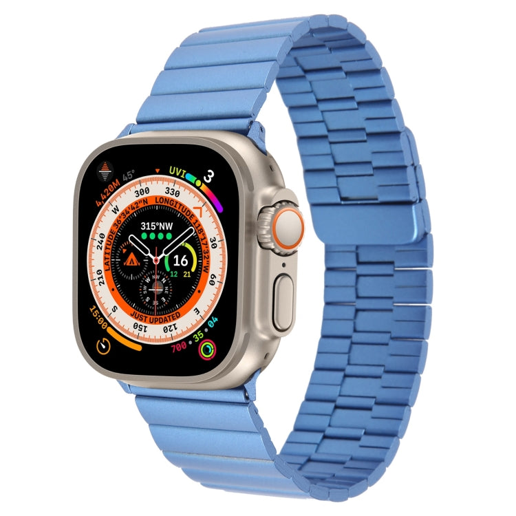 For Apple Watch Ultra 49mm Bamboo Stainless Steel Magnetic Watch Band(Blue) - free shipping - PMC TechLife - Order now!