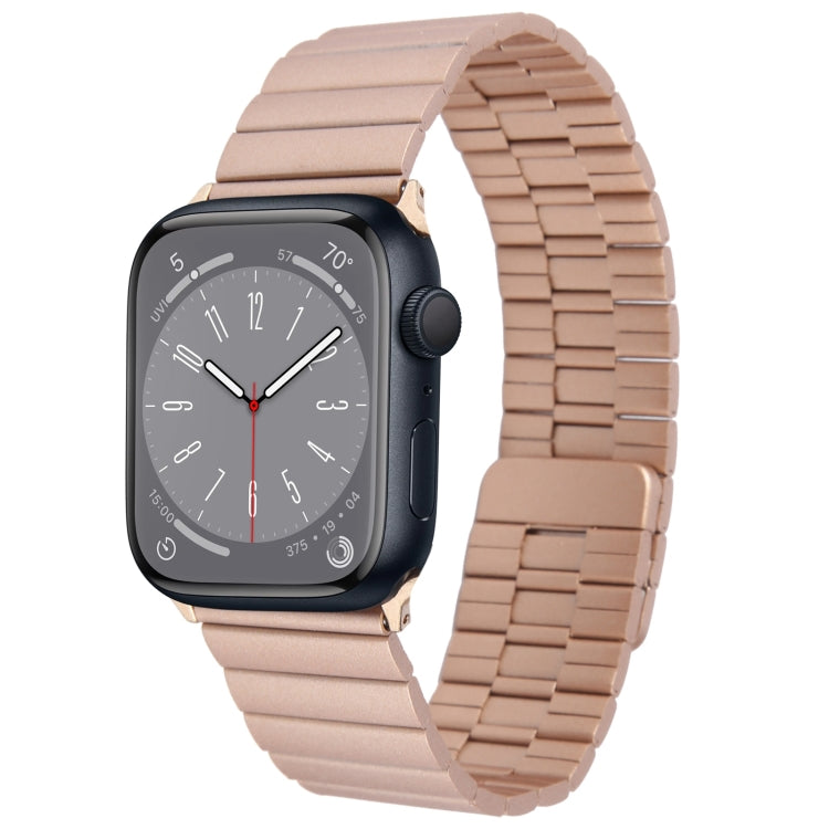 For Apple Watch Series 8 45mm Bamboo Stainless Steel Magnetic Watch Band(Rose Gold) - free shipping - PMC TechLife - Order now!