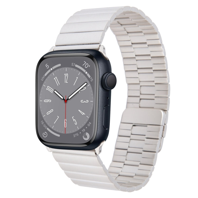 For Apple Watch Series 8 45mm Bamboo Stainless Steel Magnetic Watch Band(Starlight) - free shipping - PMC TechLife - Order now!