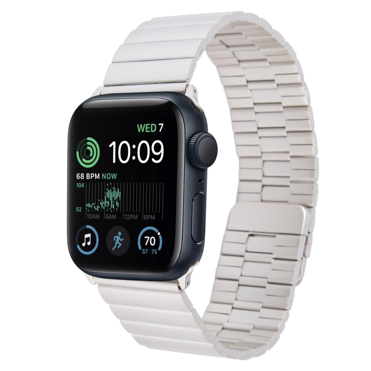 For Apple Watch SE 2022 44mm Bamboo Stainless Steel Magnetic Watch Band(Starlight) - free shipping - PMC TechLife - Order now!