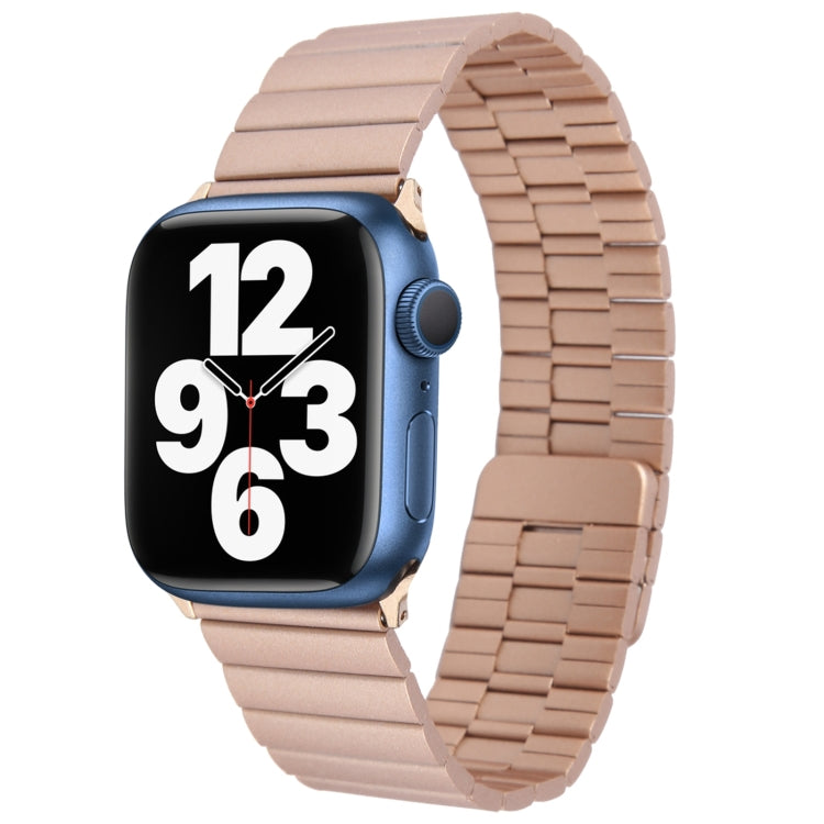 For Apple Watch Series 7 41mm Bamboo Stainless Steel Magnetic Watch Band(Rose Gold) - free shipping - PMC TechLife - Order now!