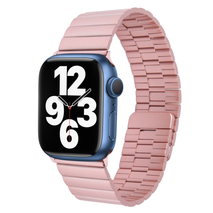 For Apple Watch Series 7 45mm Bamboo Stainless Steel Magnetic Watch Band(Pink) - free shipping - PMC TechLife - Order now!