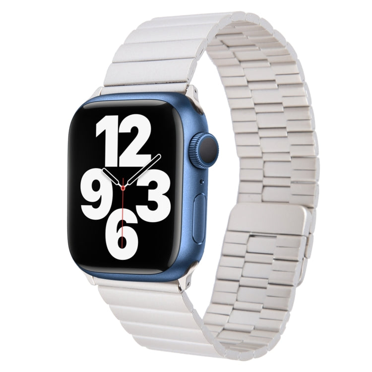 For Apple Watch Series 7 45mm Bamboo Stainless Steel Magnetic Watch Band(Starlight) - free shipping - PMC TechLife - Order now!