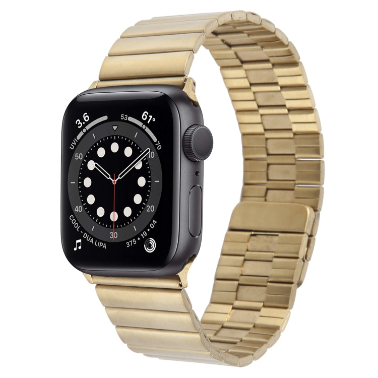 For Apple Watch Series 6 44mm Bamboo Stainless Steel Magnetic Watch Band(Gold) - free shipping - PMC TechLife - Order now!