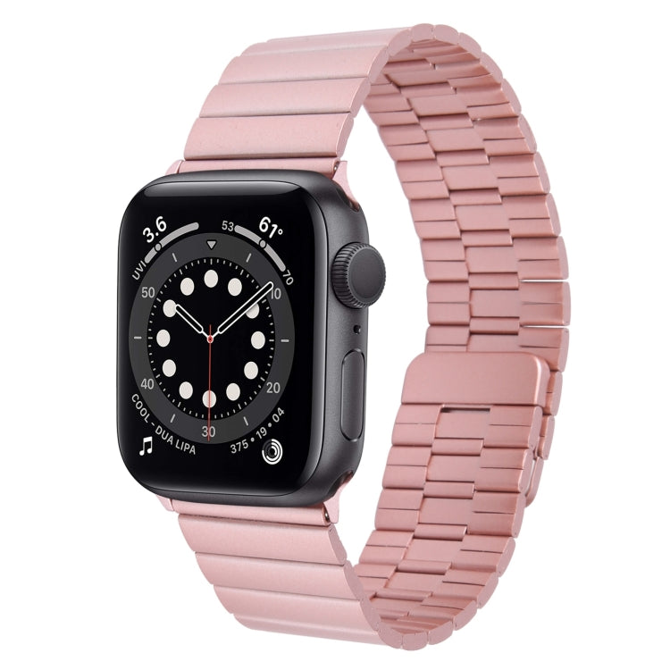 For Apple Watch Series 6 44mm Bamboo Stainless Steel Magnetic Watch Band(Pink) - free shipping - PMC TechLife - Order now!