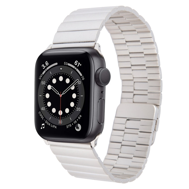 For Apple Watch Series 6 44mm Bamboo Stainless Steel Magnetic Watch Band(Starlight) - free shipping - PMC TechLife - Order now!