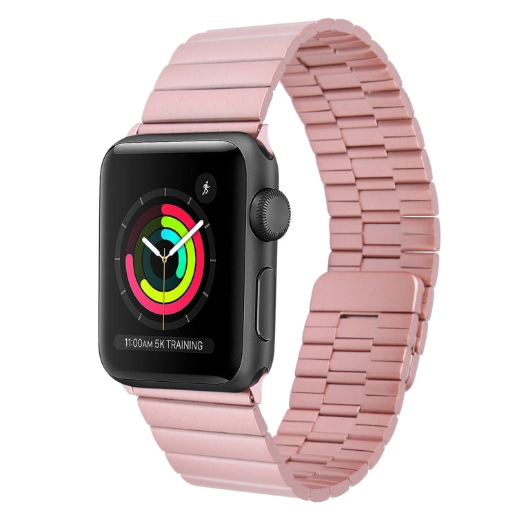 For Apple Watch Series 3 42mm Bamboo Stainless Steel Magnetic Watch Band(Pink) - free shipping - PMC TechLife - Order now!
