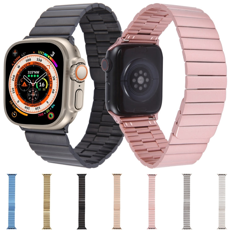 For Apple Watch Series 8 45mm Bamboo Stainless Steel Magnetic Watch Band(Pink) - free shipping - PMC TechLife - Order now!