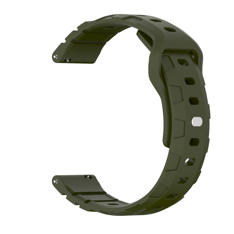 18mm Armor Silicone Watch Band(Army Green) - 20mm Bands by PMC Jewellery | Online Shopping South Africa | PMC Jewellery