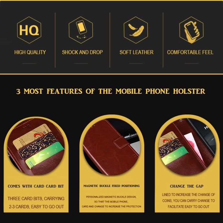For OPPO Reno11 F 5G idewei Crazy Horse Texture Leather Phone Case(Brown) - free shipping - PMC Jewellery - Order now!