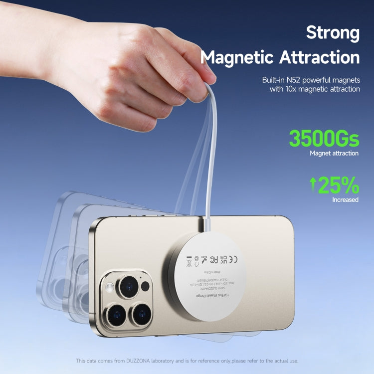 DUZZONA W18 15W Qi2 MagSafe Magnetic Suction Wireless Charger(White) - free shipping - PMC Jewellery - Order now!