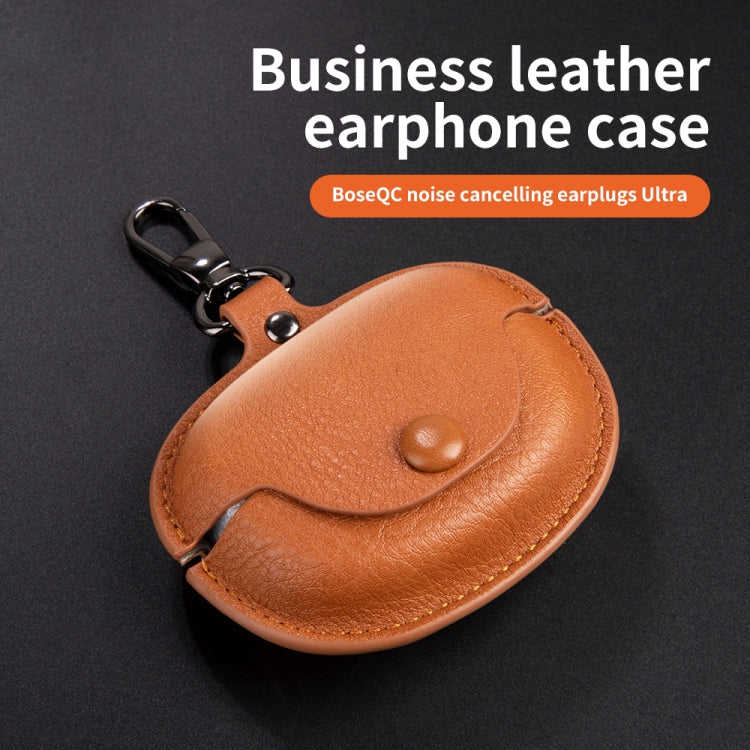 For Bose QuietComfort Ultra Wireless Earphone Leather Protective Case(Brown) - Other Earphone Case by PMC Jewellery | Online Shopping South Africa | PMC Jewellery | Buy Now Pay Later Mobicred