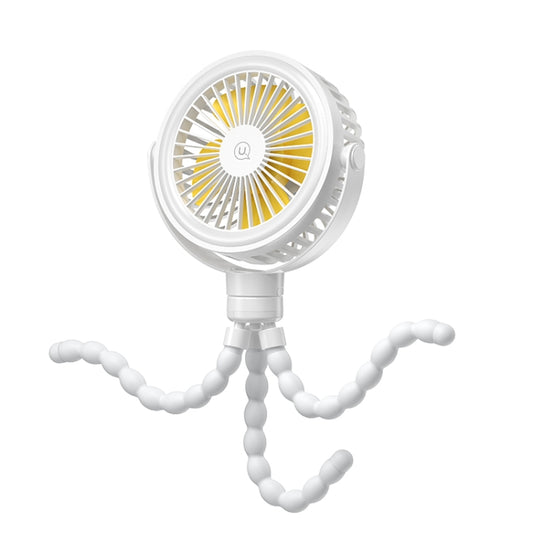 USAMS ZB289 Stroller Fan Type-C Portable Octopus Mini Fan(White) - Electric Fans by USAMS | Online Shopping South Africa | PMC Jewellery | Buy Now Pay Later Mobicred