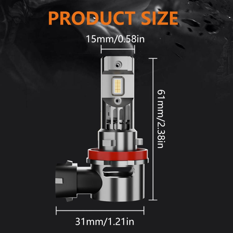 H11 Pair 22W 2000lm 6000K Car LED Direct Plug-in Headlight Bulb - LED Headlamps by PMC Jewellery | Online Shopping South Africa | PMC Jewellery | Buy Now Pay Later Mobicred