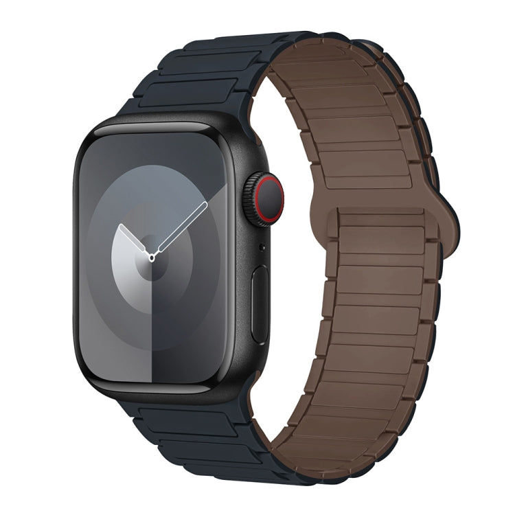 For Apple Watch Series 9 41mm I-Shaped Magnetic Silicone Watch Band(Midnight Chocolate) - Watch Bands by PMC TechLife | Online Shopping South Africa | PMC TechLife
