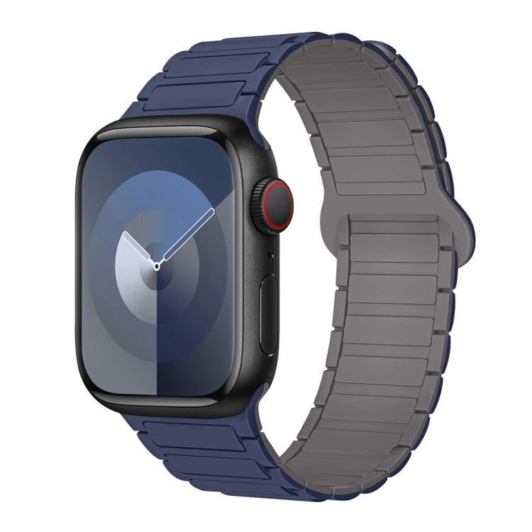 For Apple Watch SE 2022 40mm I-Shaped Magnetic Silicone Watch Band(Indigo Gray) - Watch Bands by PMC Jewellery | Online Shopping South Africa | PMC Jewellery