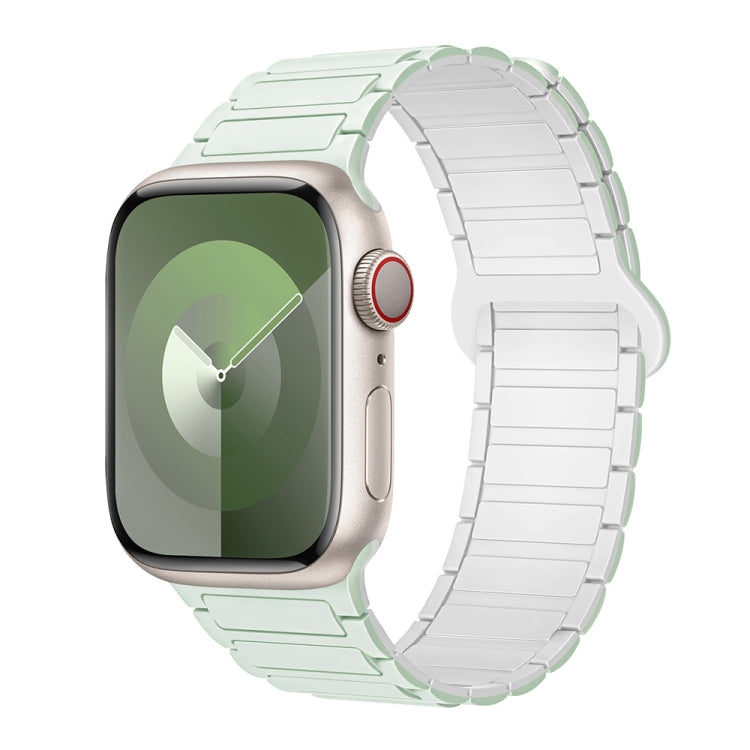 For Apple Watch SE 2022 44mm I-Shaped Magnetic Silicone Watch Band(Mint White) - Watch Bands by PMC Jewellery | Online Shopping South Africa | PMC Jewellery