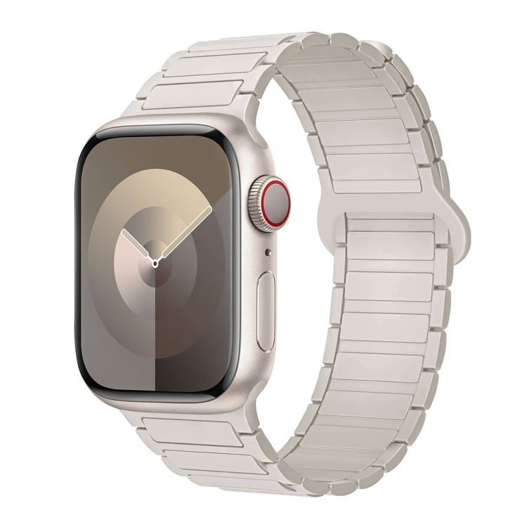 For Apple Watch Series 4 40mm I-Shaped Magnetic Silicone Watch Band(Starlight) - Watch Bands by PMC TechLife | Online Shopping South Africa | PMC TechLife