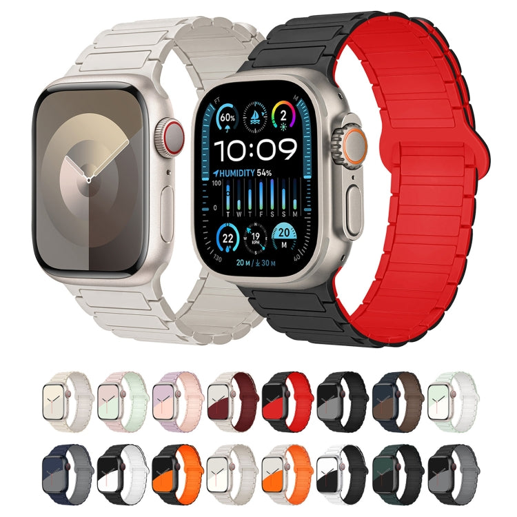 For Apple Watch Ultra 2 49mm I-Shaped Magnetic Silicone Watch Band(Black Red) - Watch Bands by PMC TechLife | Online Shopping South Africa | PMC TechLife