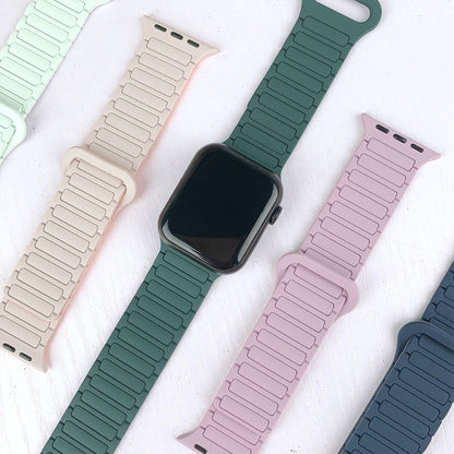 For Apple Watch SE 40mm I-Shaped Magnetic Silicone Watch Band(Mint White) - Watch Bands by PMC Jewellery | Online Shopping South Africa | PMC Jewellery